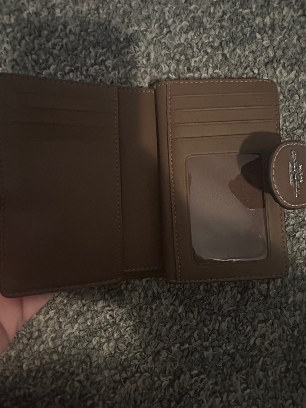 Coach Brown Medium Signature Canvas Wallet with Yellow Banana Print - Picture 2 of 3